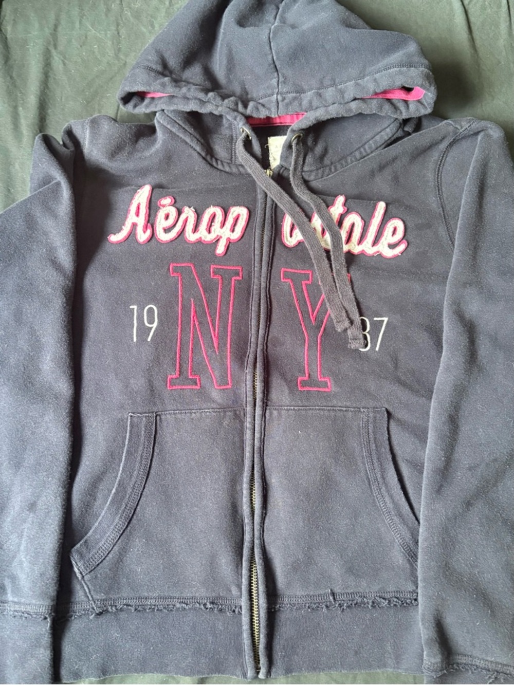 Aéropostale Navy Zip-Up Hoodie with